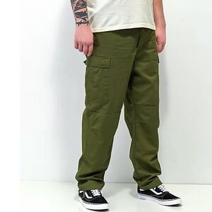 Empyre Loose Fit Straight Leg Olive Green Cargo Pants